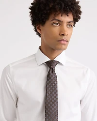 Brown Regular Tie with Geometric Floral Pattern