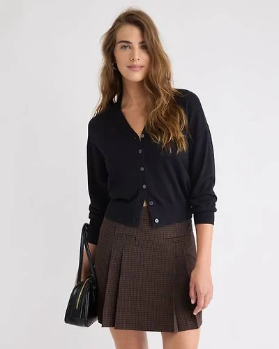 Wool-Blend Long-Sleeve V-Neck Cardigan