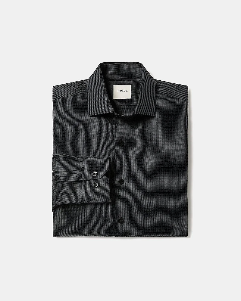 Slim-Fit Dobby Dress Shirt With Micro Squares