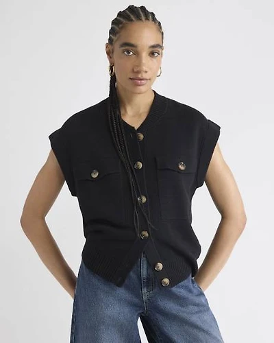 Cardigan Aviateur Sans Manches