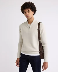 Long-Sleeve Half-Zip Mock-Neck Sweater