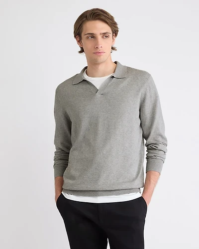 Long-Sleeve Sweater with Johnny Collar