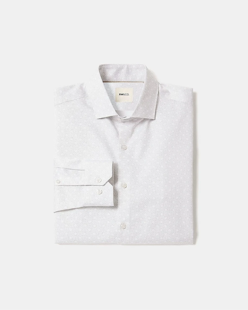 Tailored-Fit Dress Shirt with Micro Geo Print