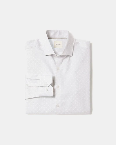 Tailored-Fit Dress Shirt with Micro Geo Print