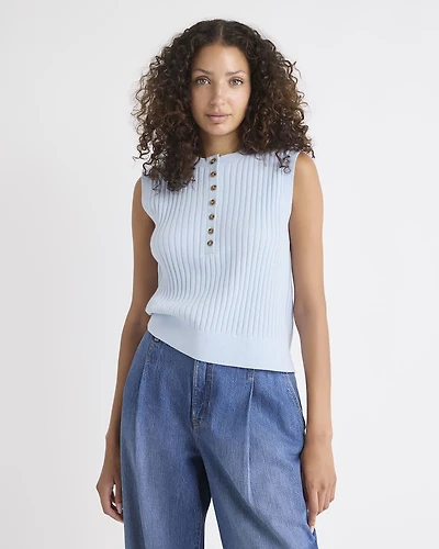 Veste Courte à Col Henley