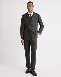Pleated Tapered-Leg Tweed Suit Pant
