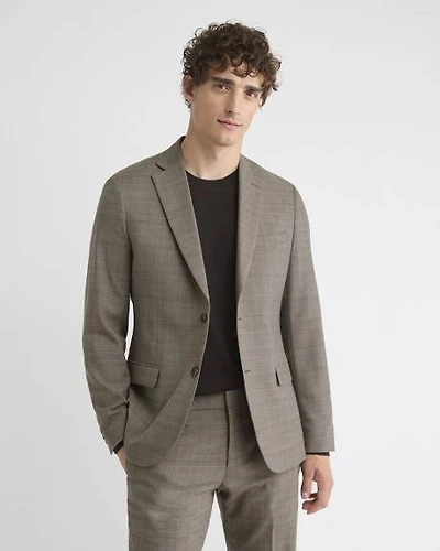 Slim-Fit Wool Plaid Suit Blazer