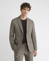 Slim-Fit Wool Plaid Suit Blazer