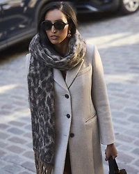 Manteau Classique à Trois Boutons en Mélange de Laine