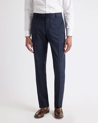 Slim-Fit Navy Checkered Suit Pant