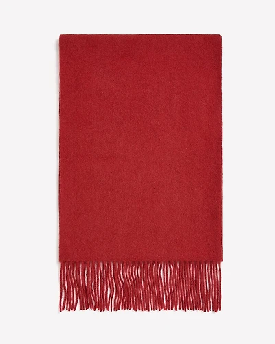 Solid Wool Scarf with Fringes