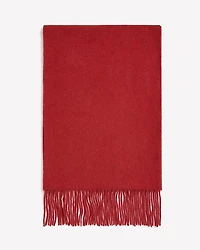 Solid Wool Scarf with Fringes