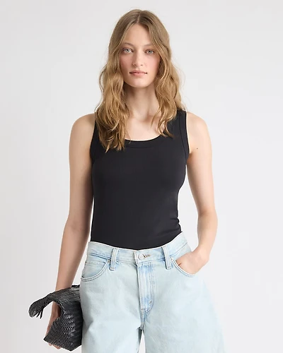 Solid Scoop-Neck Cami with Wide Straps