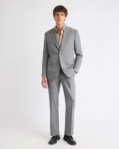 Tailored-Fit Grey Hopsack Suit Pant