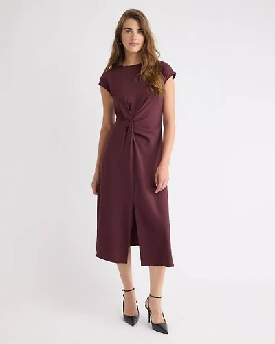 Robe Midi Sans Manches avec Détail Drapé