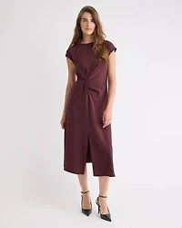 Robe Midi Sans Manches avec Détail Drapé
