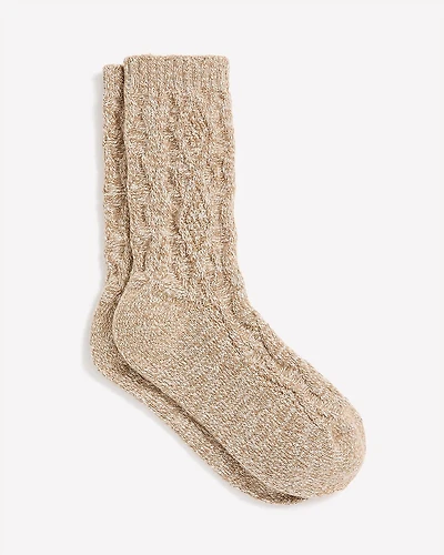 Super-Soft Crew Socks with Cable Stitches