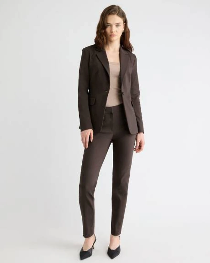 Limitless Brown Mid-Rise Slim-Leg Signature Ankle Pant