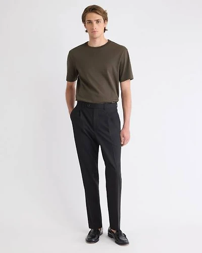 Wool-Blend Tapered-Leg Pleated Dress Pant