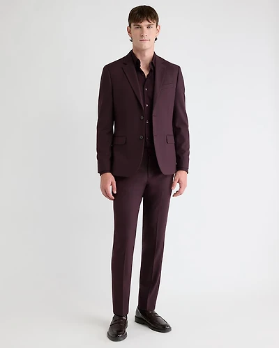 Veston de Complet Figue à Coupe Étroite