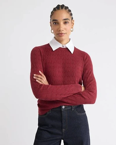 Long-Sleeve Sweater with Removable Shirt Collar