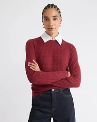 Long-Sleeve Sweater with Removable Shirt Collar