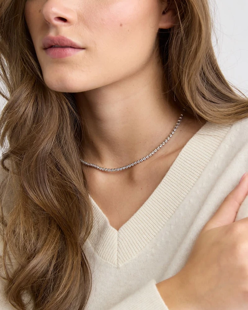Tennis Necklace with Cubic Zirconias