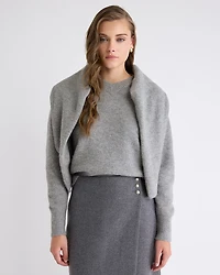 Long-Sleeve V-Neck Alpaca-Blend Sweater