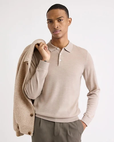 Merino Wool Polo Sweater