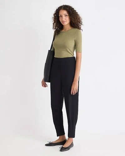 Mid-Rise Tapered-Leg Flowy Jogger Pant
