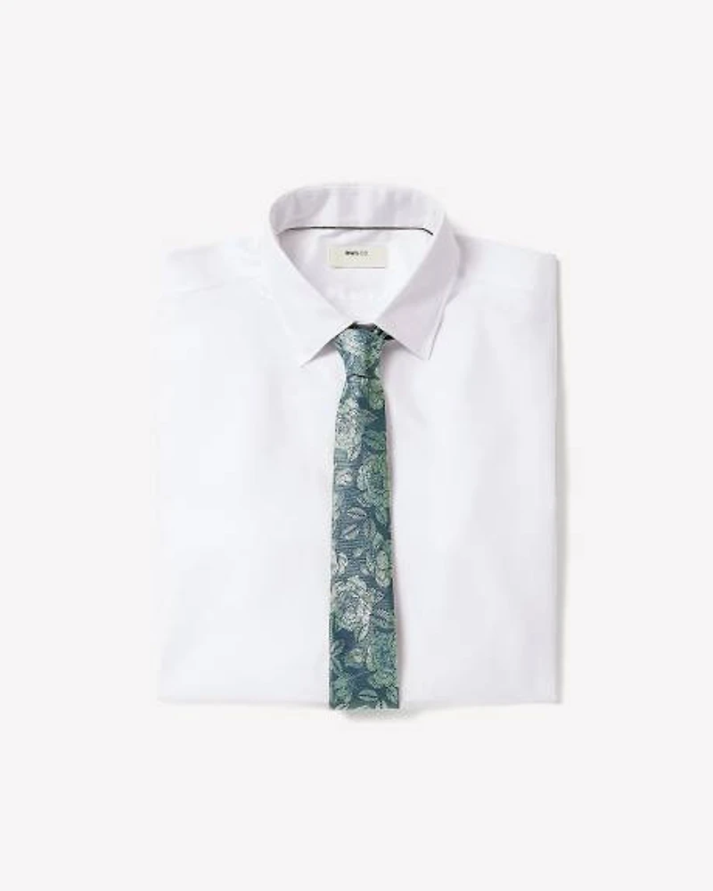 Slim-Fit Solid Supima (R) Cotton Twill Dress Shirt