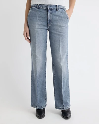 Long Mid-Rise Wide-Leg Jeans