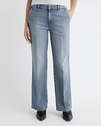 Long Mid-Rise Wide-Leg Jeans