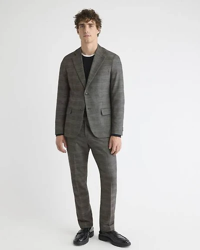 Slim-Fit Charcoal Checkered Suit Pant