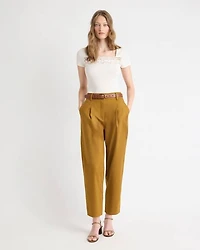 Pantalon à Jambe Ballon et Taille Haute en Serg