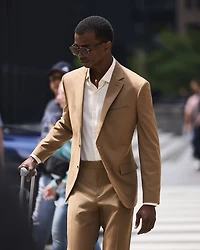 Slim-Fit Golden Brown Suit Blazer