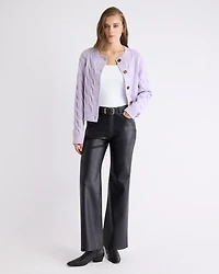High-Rise Wide-Leg Faux-Leather Pant
