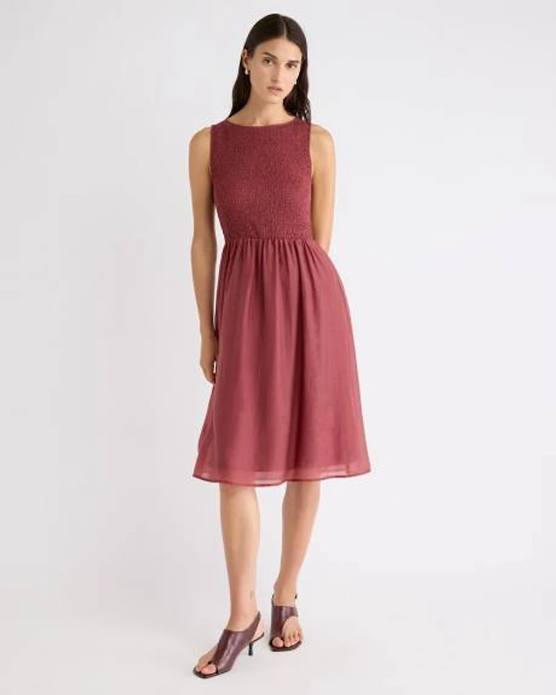 Robe Midi Texturée Sans Manches