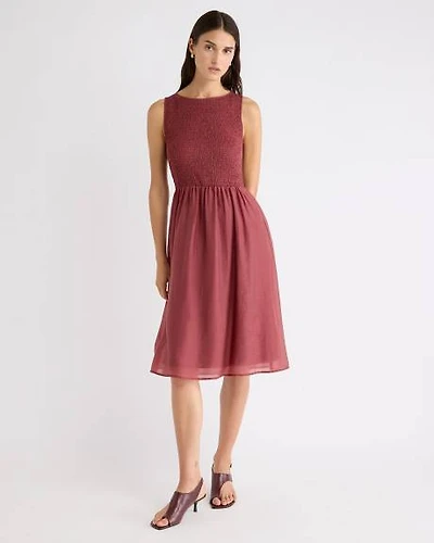Sleeveless Textured Midi Dress