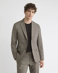 Slim-Fit Wool Plaid Suit Blazer