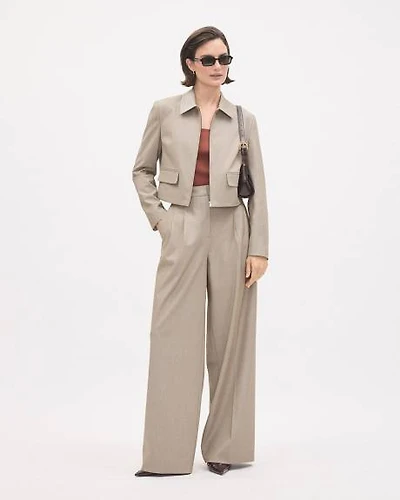 Taupe Wide-Leg High-Rise Pant