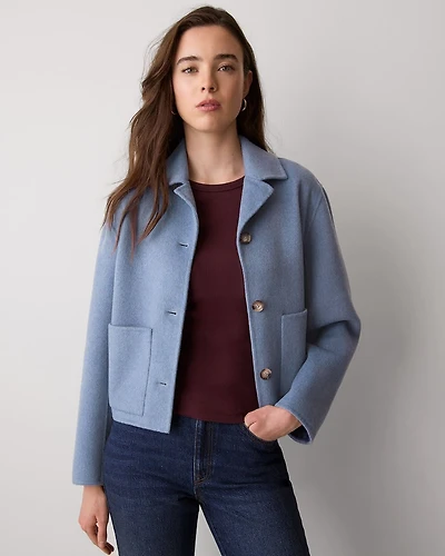 Wool-Blend Transitional Coat