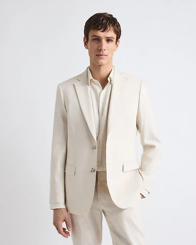 Slim Fit Stretch Linen Blazer