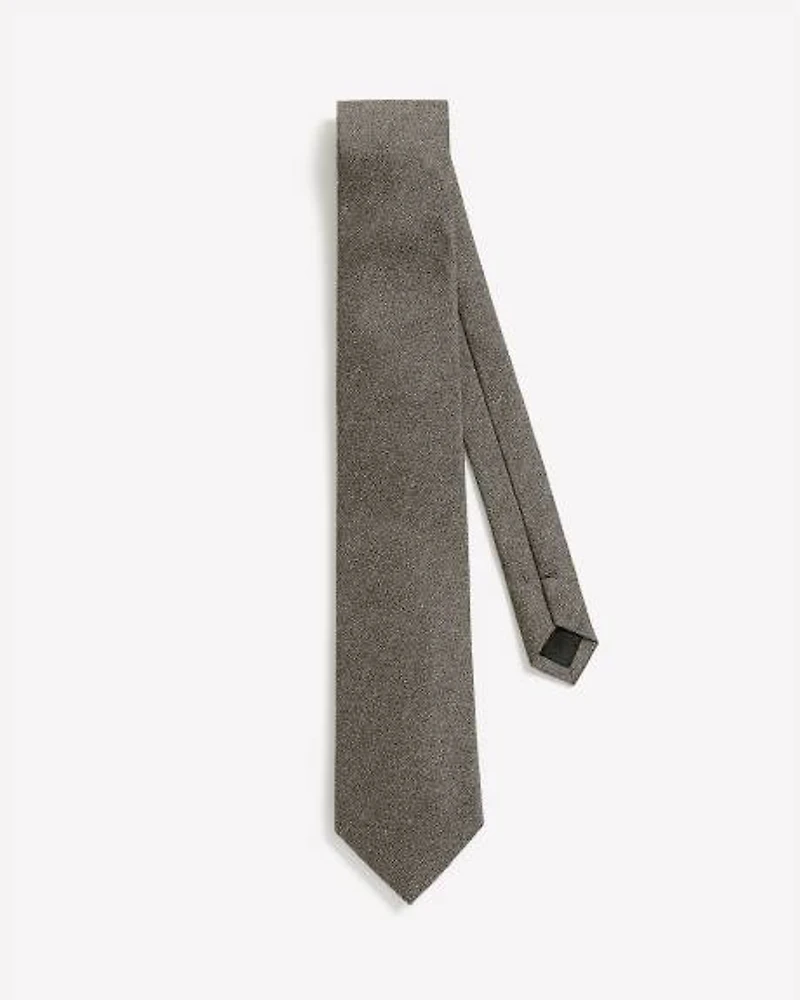 Wool-Effect Taupe Regular Tie