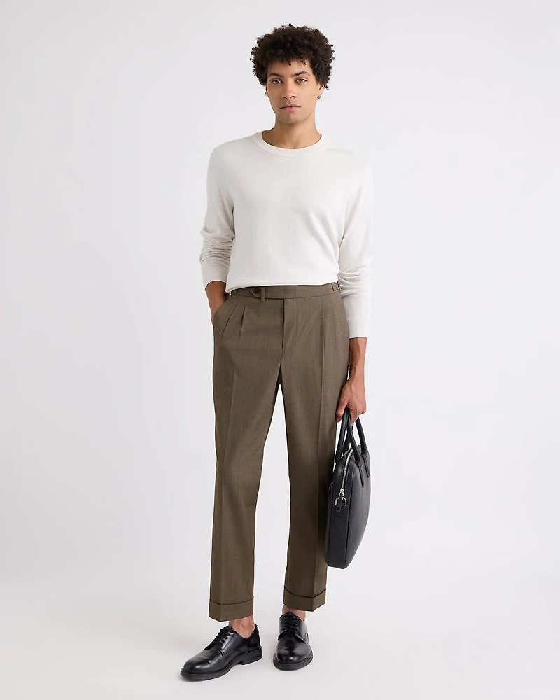 Tapered-Leg Prince-of-Wales Pant