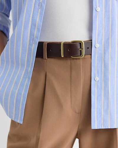 Ceinture en Cuir avec Boucle Carrée