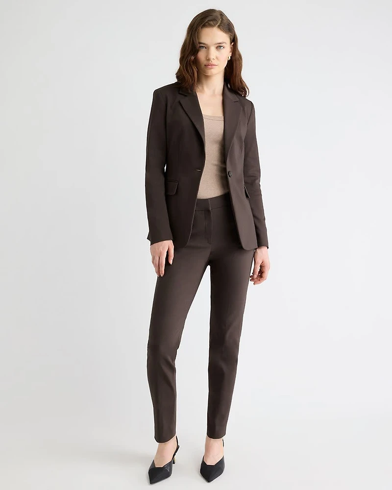 Limitless Brown Mid-Rise Slim-Leg Signature Ankle Pant