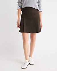 Ultra High-Rise Pleated Plaid Twill Skirt