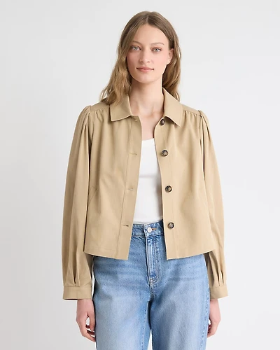 Short Jacket with Shirt Collar