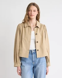 Short Jacket with Shirt Collar